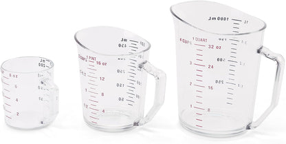 Cambro Measuring Cup - 3 Pack - 1 Cup, 2 Cup, 4 Cup (Clear)