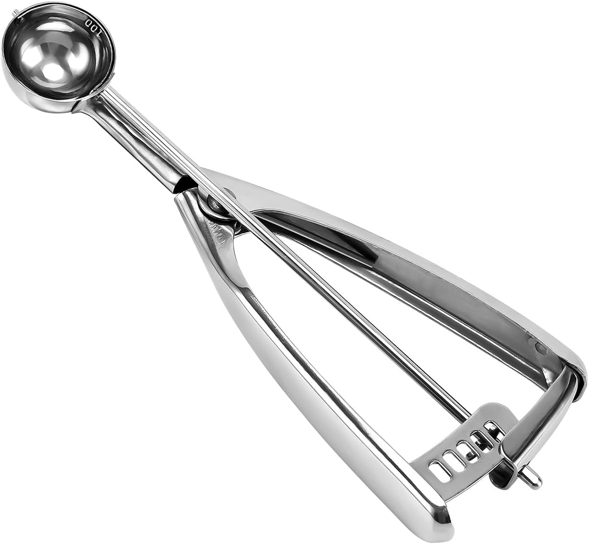 Saebye 4 oz Scoop, Large Ice Cream Scoop with Trigger, #8 Cookie Scoop,