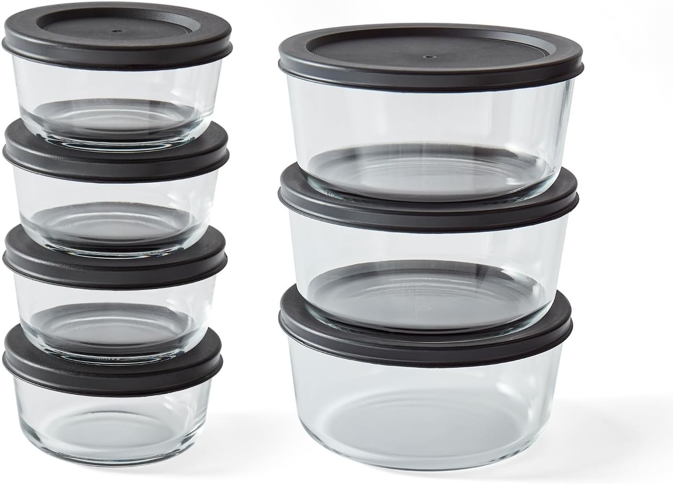 6-Piece Glass Food Storage Containers Set (3 Containers + 3 BPA-Free Lids) | 2-Cup, Leakproof | Microwave, Freezer, Oven & Dishwasher Safe | Ideal for Meal Prep & Pantry Organization, Pistachio