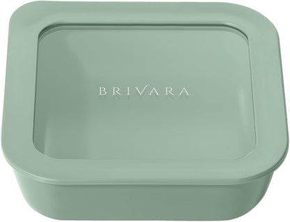 Ceramic Coated Glass Food Storage Container | No PTFE, PFOA, PFAS, and BPA | Reusable Non Toxic Meal Prep Container with Glass Lid | Easy To Store | 3 Cup Rectangle [Onyx]