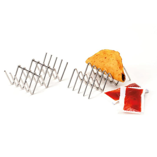 G.E.T. 4-81828 Stainless Steel Taco Holder / Stand, Holds 12 Tacos