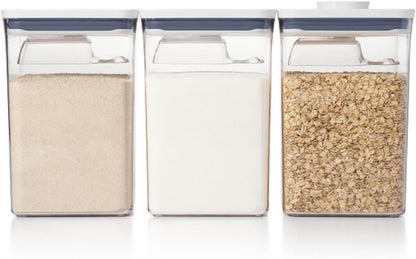OXO New Good Grips 6‑Piece POP Container Bulk Set, Stackable with Attached ½ Cup Scoops, Panty Organization and Storage
