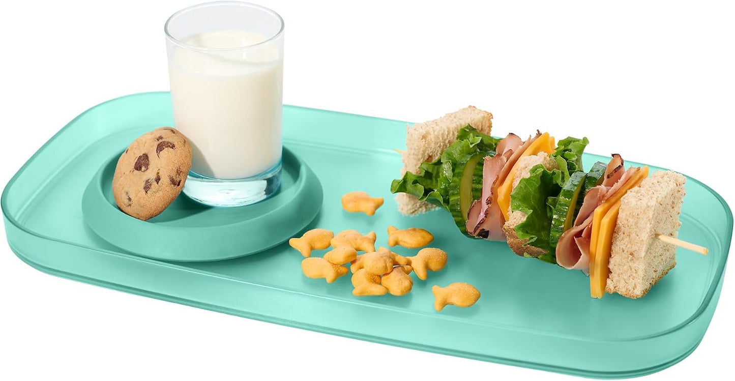 madesmart dipware Small Serving Plate, Stackable & Removable Dip Bowl for Salsa, Queso, Salad, Olives, Dishwasher & Microwave Safe, Multipurpose Plate & Bowl, Blue