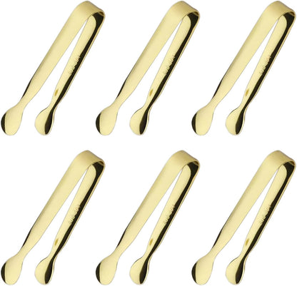 Ice Tongs Mini Sugar Tongs 4.25Inch Stainless Steel Kitchen Utensils Set,Small Serving Tong and Tiny Kitchen Tong for Appetizers,Tea Party, Coffee Bar, Desserts by Sunenlyst (Silver)