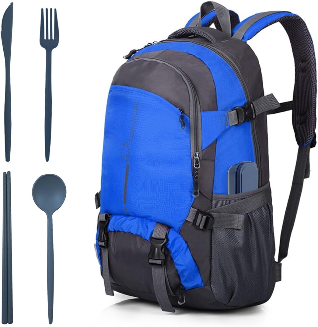 ELANE 4 Sets Reusable Travel Utensils Set with Case,Camping Cutlery Set Reusable Cutlery Set with Case,Utensil Sets for Lunch Picnic Daily Use Outdoor