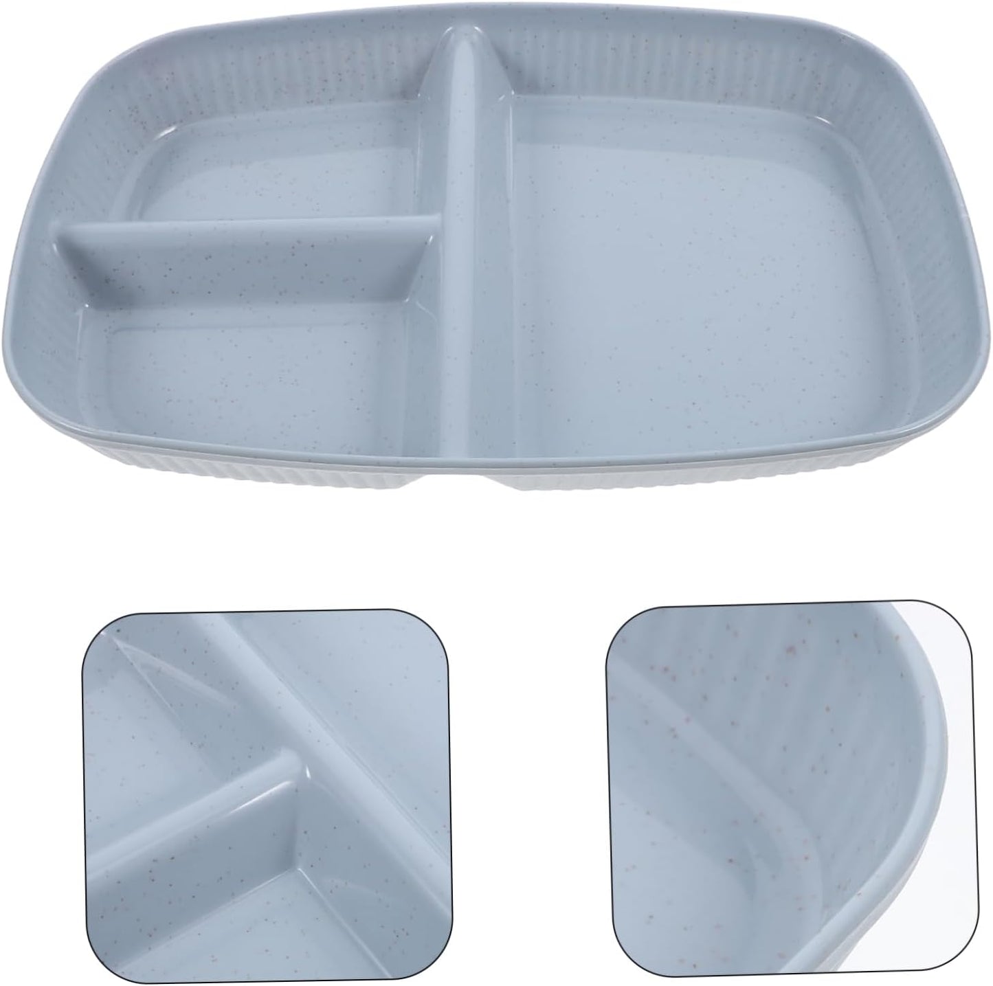 Portion Control Plate Divided Dinner Tray Three Compartment Food Serving Plate for Home Commercial Use Easy to Clean Snack Tray for Meal Prep Catering