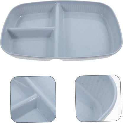 Portion Control Plate Divided Dinner Tray Three Compartment Food Serving Plate for Home Commercial Use Easy to Clean Snack Tray for Meal Prep Catering