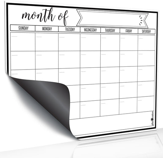 Magnetic Calendar for Refrigerator - Magnetic Dry Erase Calendar for Kids, Teens & Adults, Monthly and Weekly Planner Whiteboard - 12 x 16in (Grey)