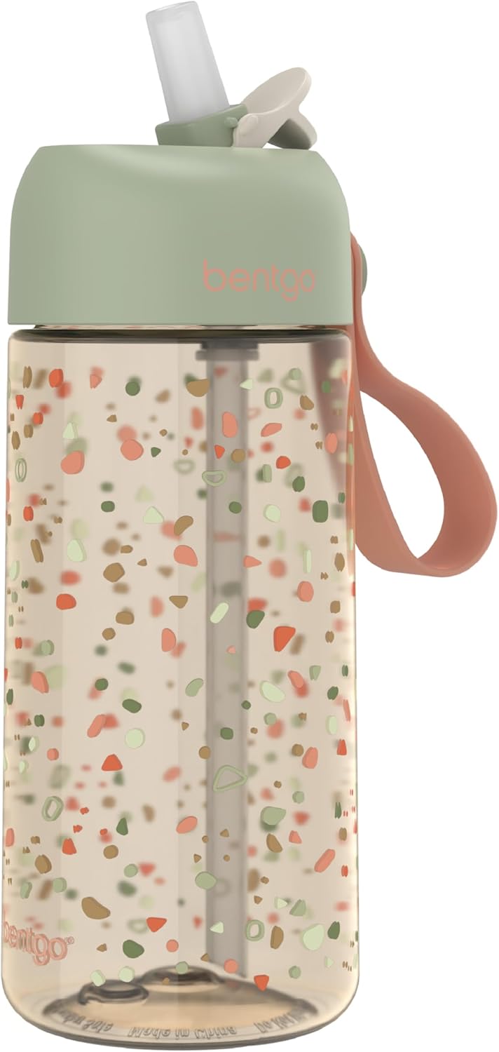 Bentgo Kids Water Bottle - Leak-Proof, Durable Tritan PFAS- & BPA-Free 15 fl oz, Kids/Toddlers Ages 3+ for School & Sports; Bite & Sip Spout, Carrying Handle, Dishwasher Safe (Unicorn)