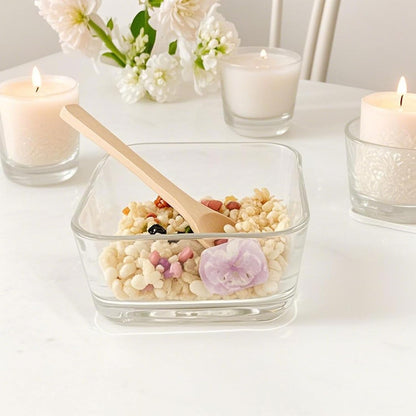 Snackle Box Container Chip and Dip Bowls With Serving Tray, 3 Glass Square Sauce Cups Dip Bowls, Small Fruit Platter Side Dishes for Party Entertaining Appetizer Dessert Salsa Side Dishes(THREE)