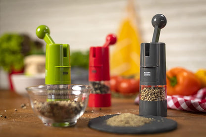 Kuhn Rikon Adjustable Ratchet Grinder with Ceramic Mechanism for Salt, Pepper and Spices, 8.5 x 2.25 inches, Black