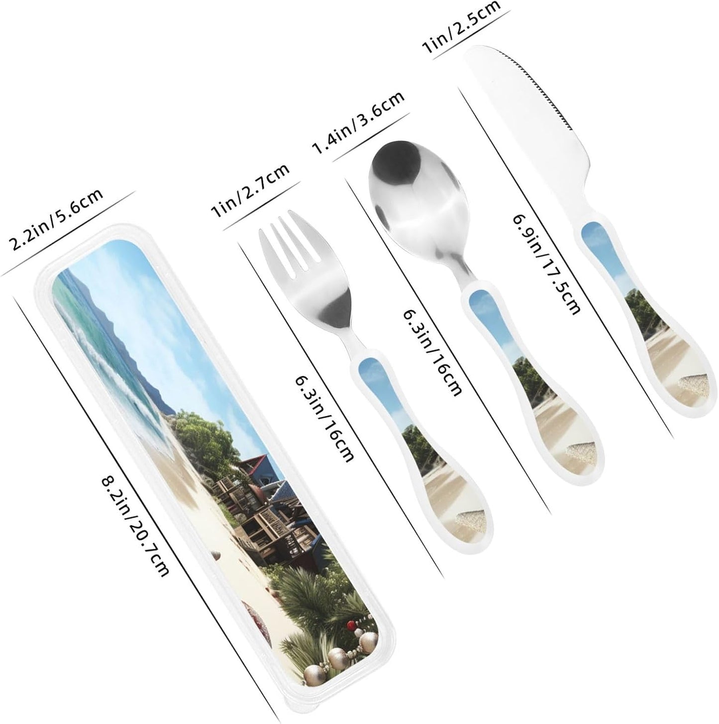 3-Piece Kids Silverware Set With Storage Case, Stainless Steel Reusable Children Safe Knife Spoon Fork Set Classy Flowers Children Flatware Set For Kids Lunch Box