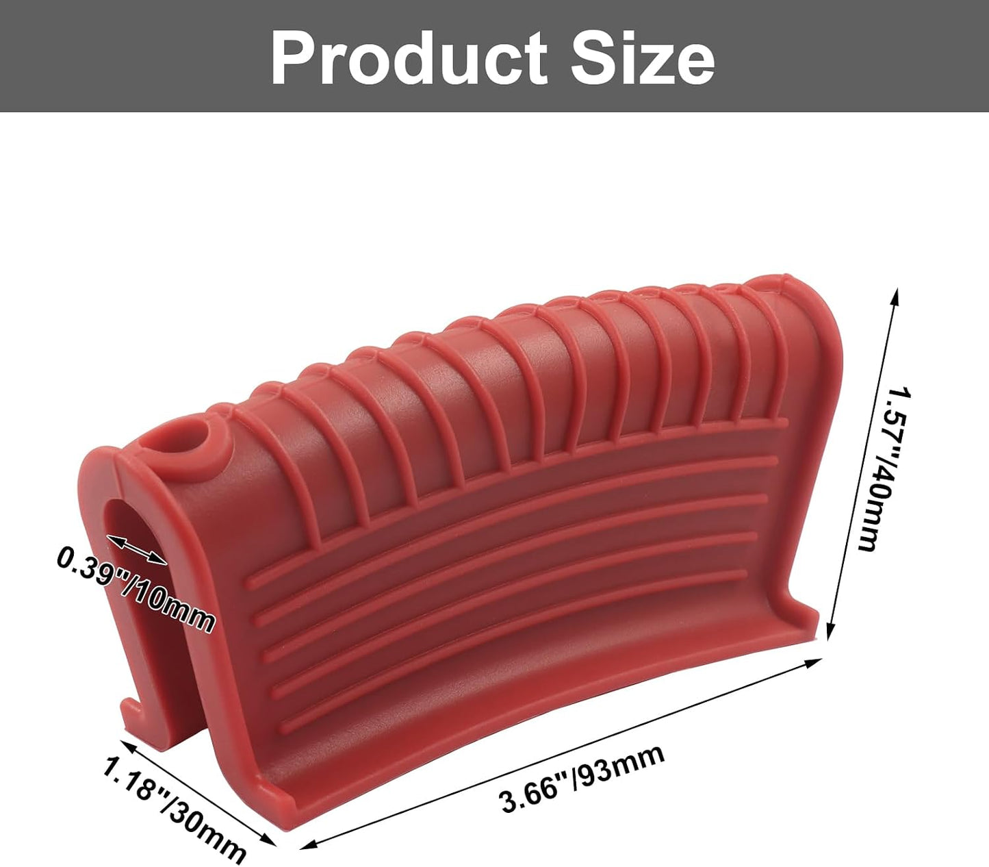 4 PCS Silicone Pot Handle Holders, Hot Skillet Handle Covers for Cast Iron Pans - Heat Resistant Non-Slip Grip Sleeves for Frying Pans, Griddles(Red)