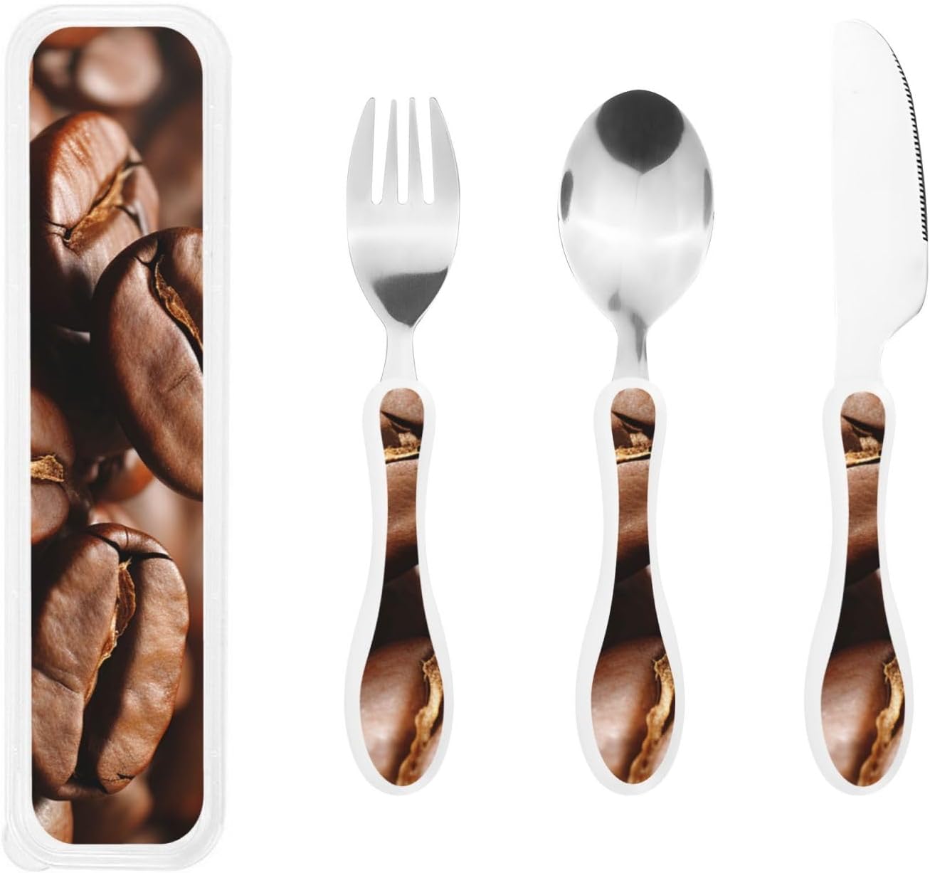 3-Piece Kids Silverware Set With Storage Case, Stainless Steel Reusable Children Safe Knife Spoon Fork Set Classy Flowers Children Flatware Set For Kids Lunch Box