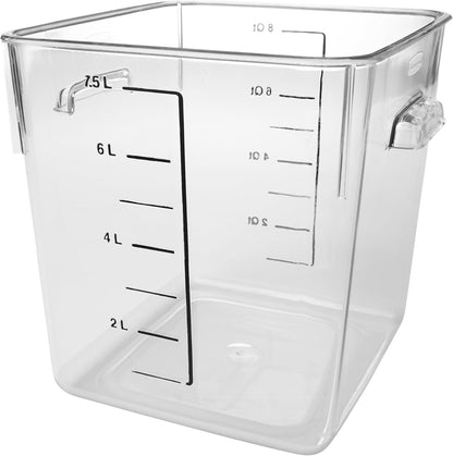 Rubbermaid Commercial Products Space Saving Square Food Storage Container 6 Quart Clear for Kitchen/Sous Vide/Meal Prep