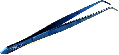 O'Creme Stainless Steel Precision Kitchen Tweezer Tongs 6.25" with Fine Tip (Purple)