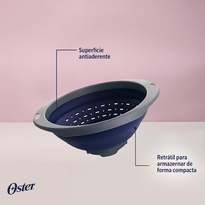 Oster Bluemarine 3 Piece PP Stackable Space-Saving Colander and Mixing Bowl Set