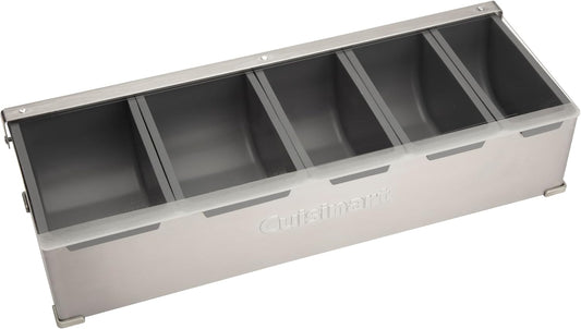 Cuisinart Condiment & Topping Station, 5 Dishwasher Safe Containers for Toppings & Condiments, Versatile Fresh Food Prep Station with Clear Lid, Perfect for BBQs, Burgers, Tacos, Pizza & Omelets