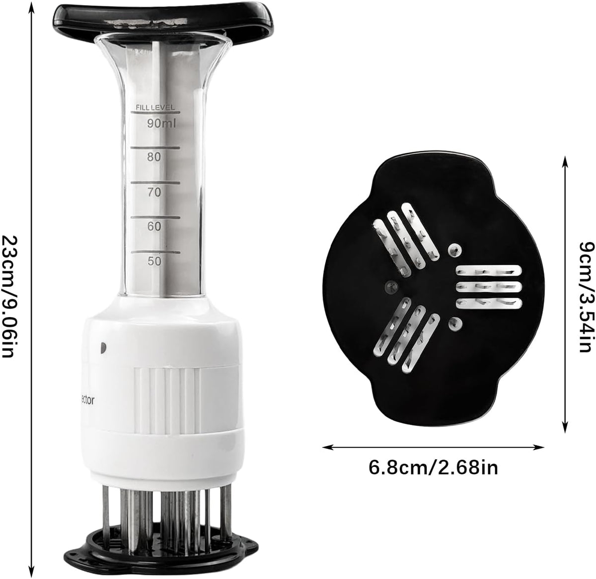 Meat Tenderizer Injector 90ml Stainless Steel Sauces Enhancer Injector