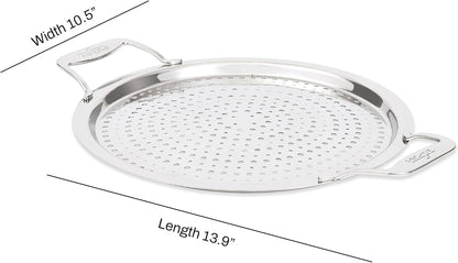 All-Clad Accessory, Stainless Steel Strain & Splatter Guard, 10.5-Inch, Easy, Mess-Free Straining, Multifunctional Design, Pots and Pans, Cookware, Kitchen Gadgets, Cooking Tools, Silver