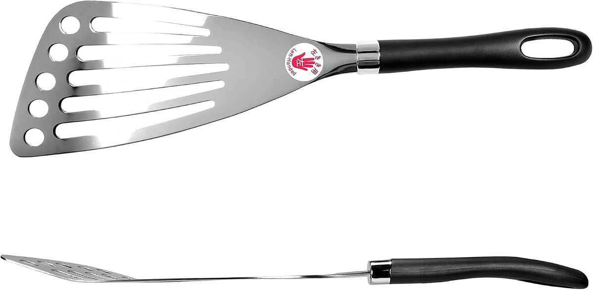 Left Handed Fish Spatula Stainless Steel Egg Flipper 12” | Fish Turner Spatula Slotted Turner Utensils Seki Japan