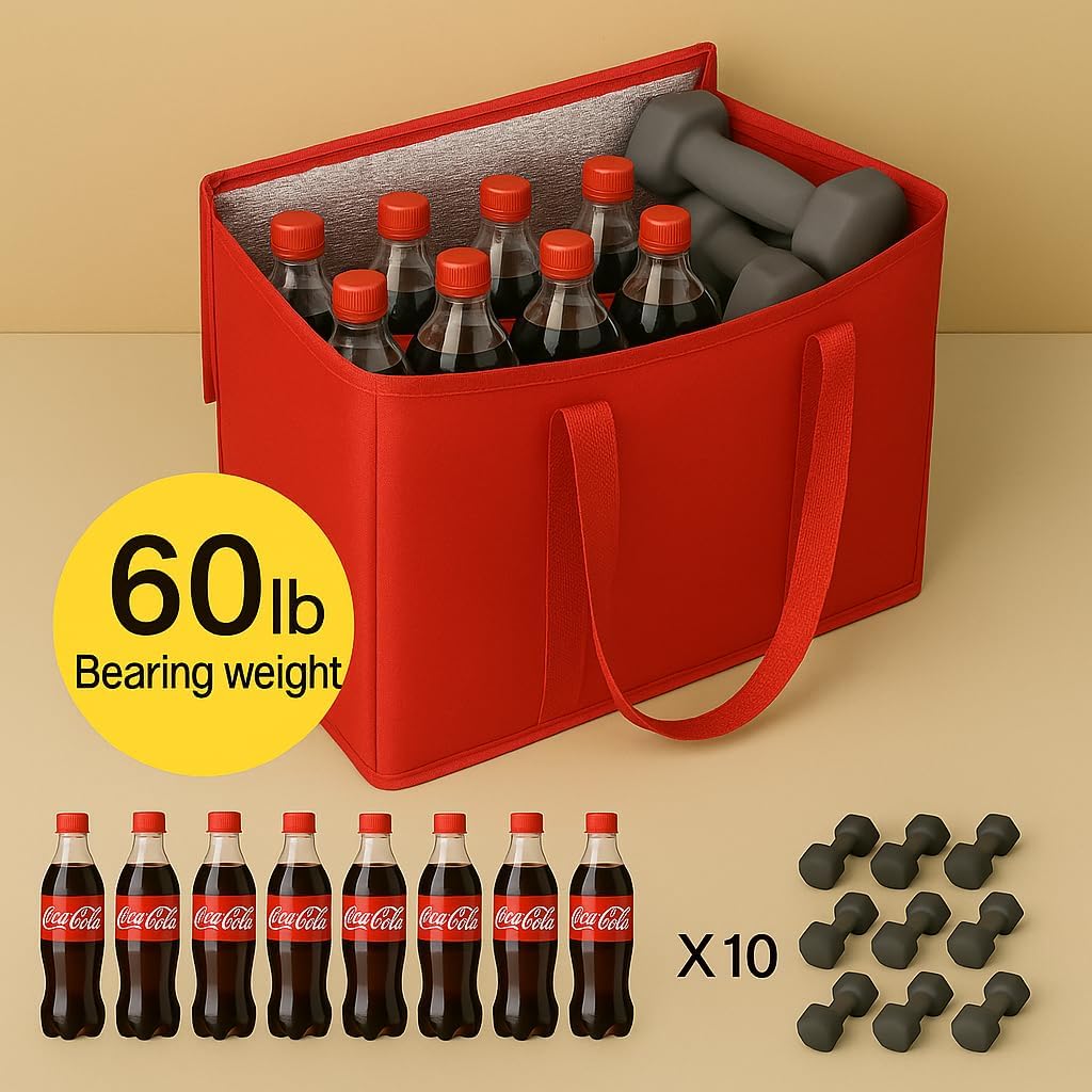 musbus Extra large XXXL Insulated Food Delivery Bag Cooler Bags Keep Food Warm Catering Therma Catering Bag for doordash 22x14x13 Cooler Bags Therma Shopper hot warming RED Pizza BLACK