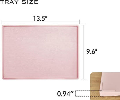 White Serving Tray (13.5 x 9.6 inch) for Serving Accessory, Elegant & Stackable Plastic Tray for Spa, Coffee, Drinks, Tea, Bar, Party, Seasoning, Perfume and Display Use.