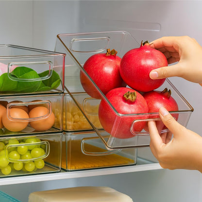 Clear Refrigerator Organizer Bins – Stackable Fridge Storage Containers for Kitchen, Pantry & Freezer – BPA Free Acrylic Baskets (5-Piece Set)