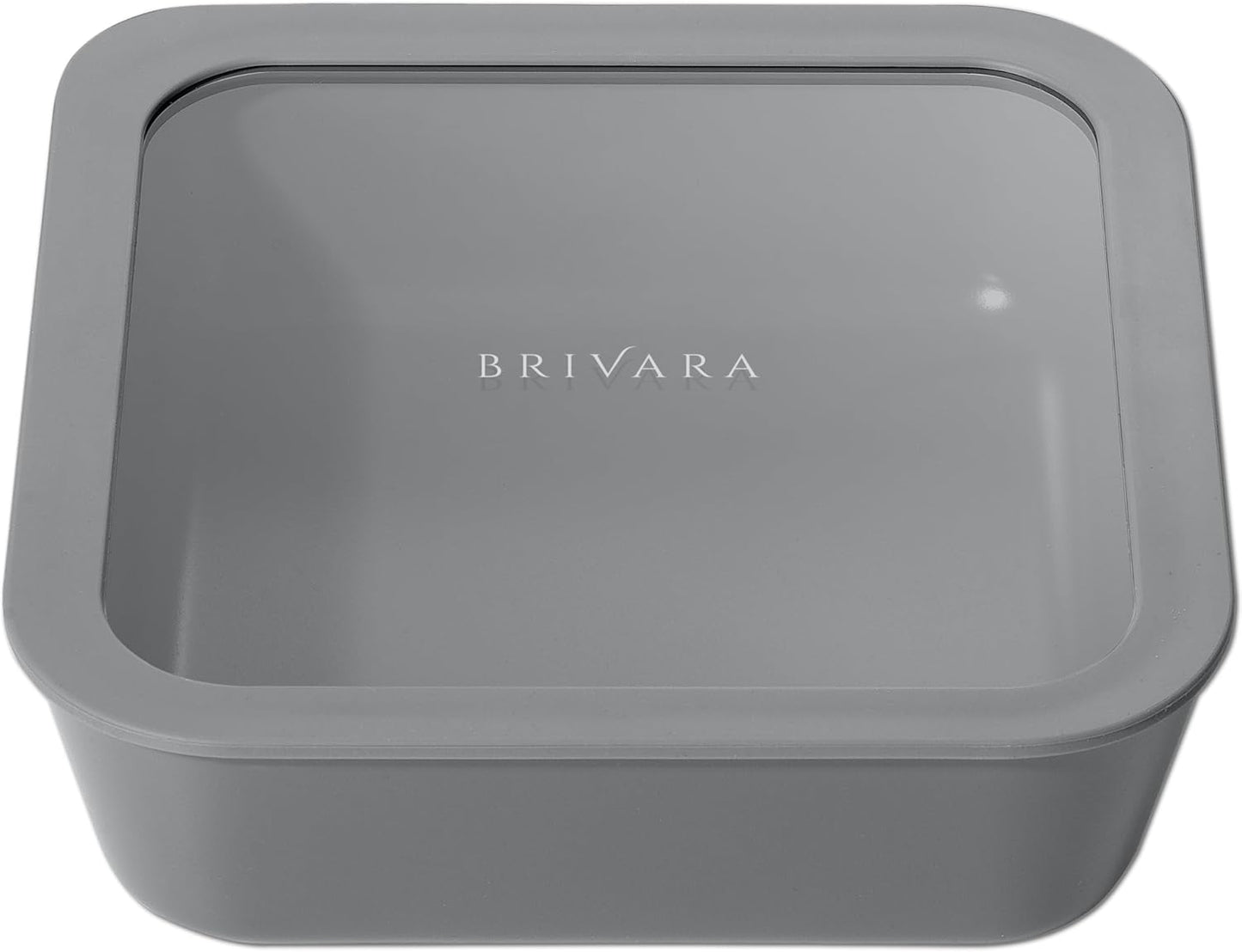 Ceramic Coated Glass Food Storage Container | No PTFE, PFOA, PFAS, and BPA | Reusable Non Toxic Meal Prep Container with Glass Lid | Easy To Store | 3 Cup Rectangle [Onyx]
