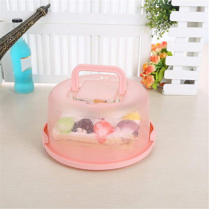 Cake Carrier with Lid and Handle, BPA-Free Cake Containers Cake Holder for 10 inch Cake Cupcake Carrier - Plastic Cover Two Sided Base for Transport Pies Nuts Fruit Perfect Gifts (Blue)