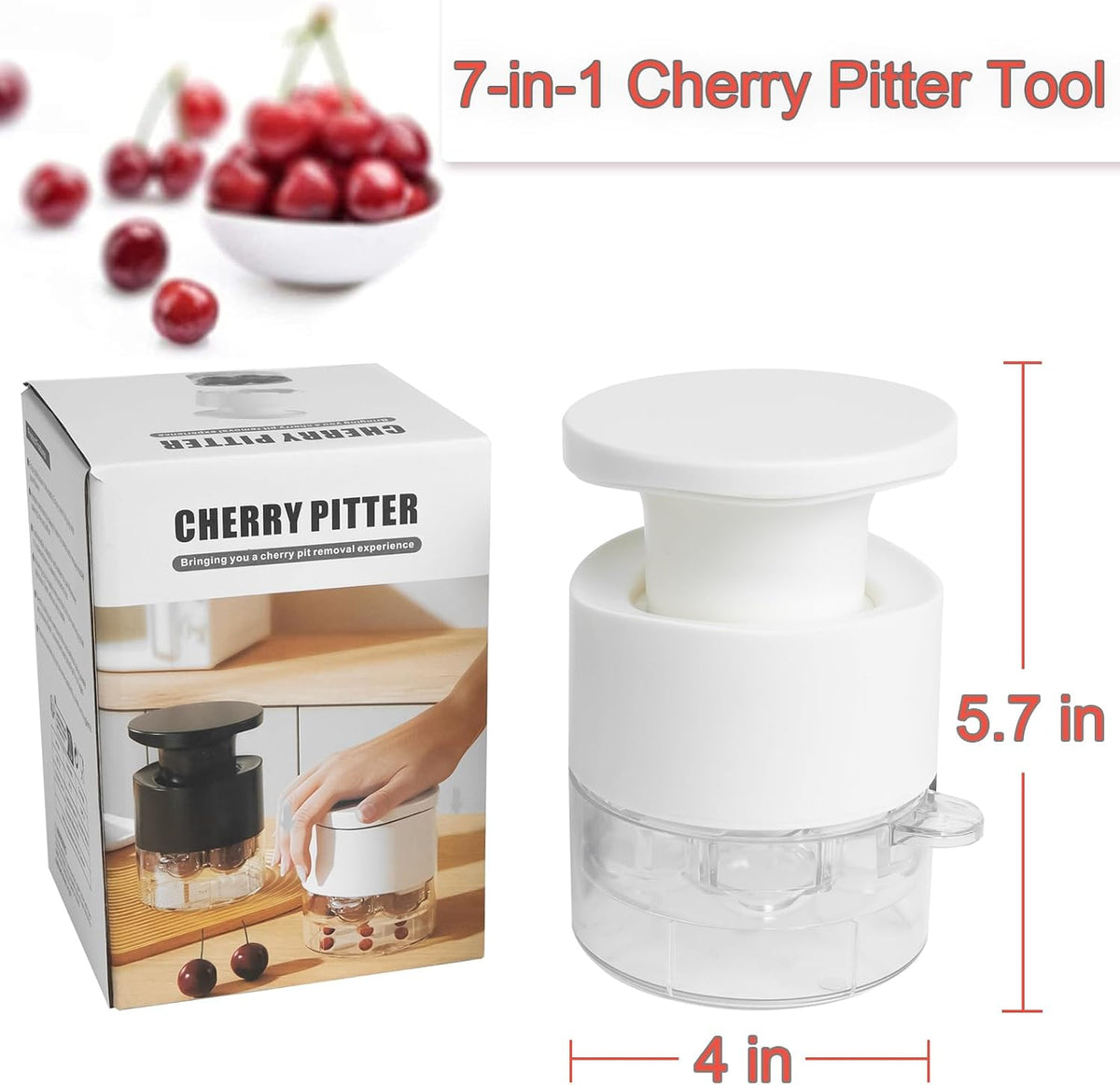 Cherry Pitter Tool,Cherry Pitter Cherry Stone Remover Tool for Making Cherry Jam Cherries Corer Pitter Tool，Cherry Pitter Olive Pitter with Space-Saving Lock Design, Black