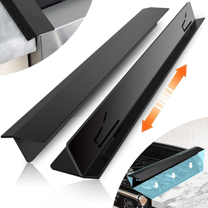 2PCS Kitchen Stove Counter Gap Covers Stainless Steel (13.8"-27.5" Silver)