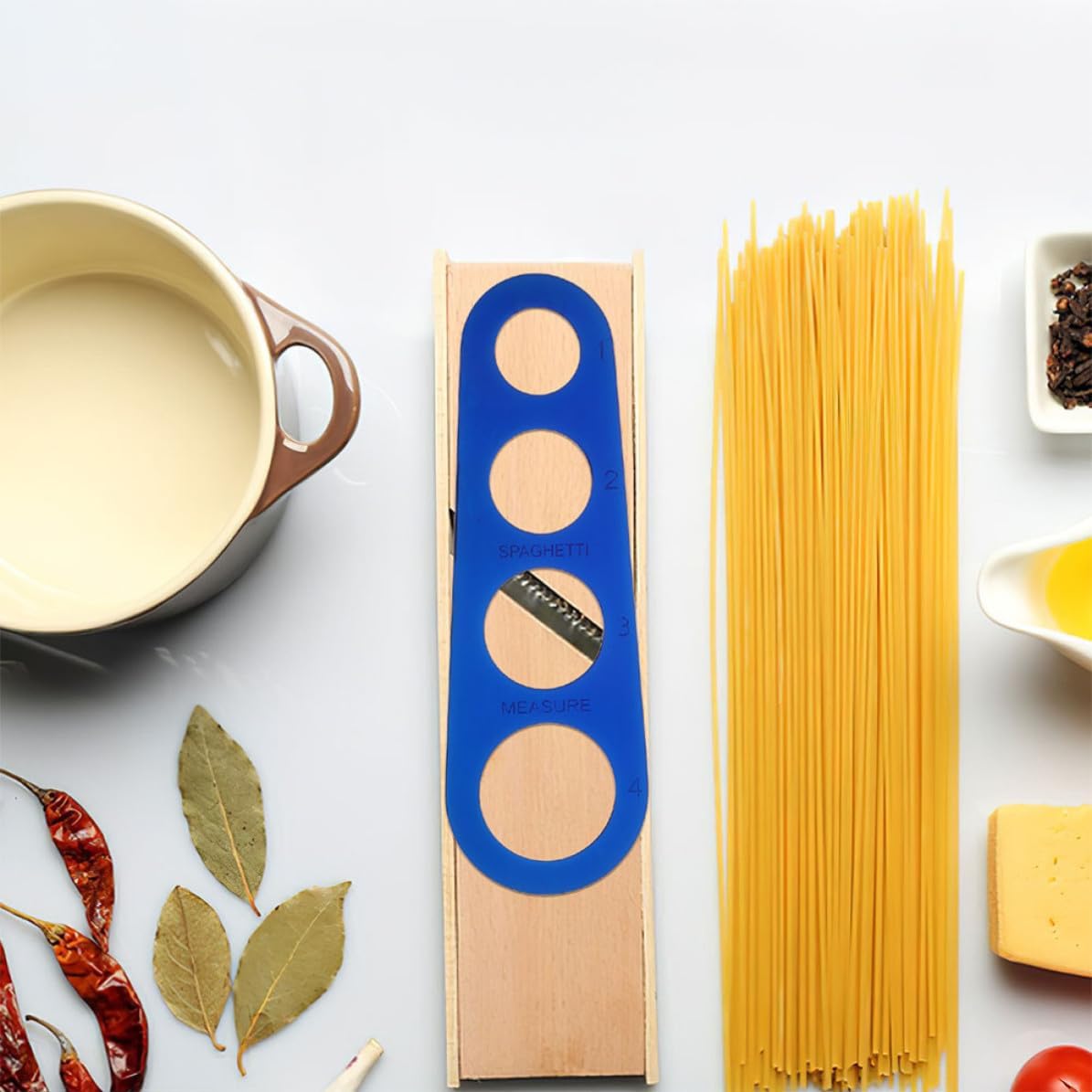 2pcs Stainless Steel 4-hole Spaghetti Measure Tool for Kitchen