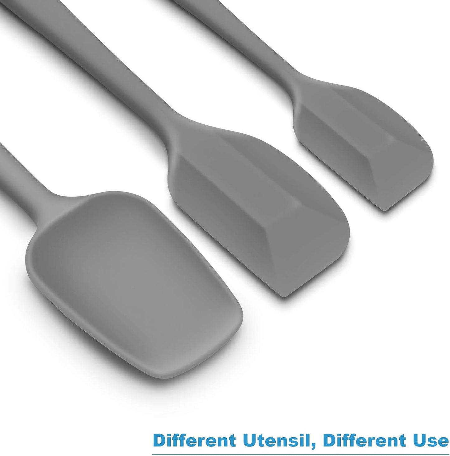 Silicone Spatula 3-piece Set, Ergonomic Handle High Heat-Resistant Spatulas, Non-stick Rubber Spatulas with Stainless Steel Core, Black