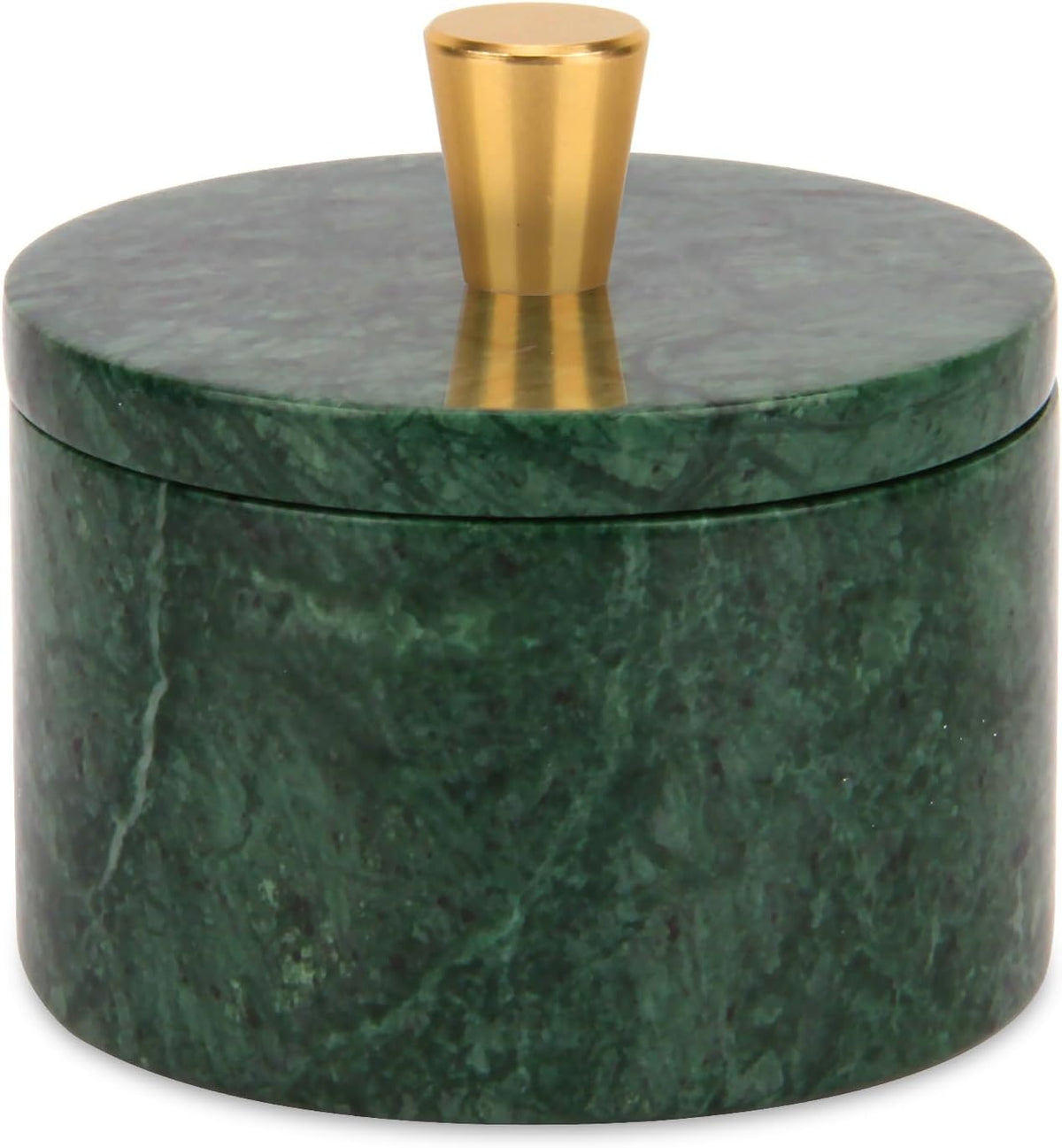 Marble Salt Cellar with Lid, Viva Jade, 4 inch