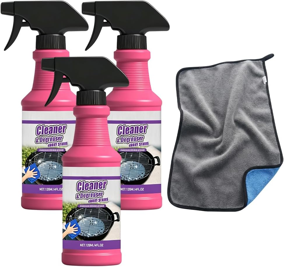 Fast-Acting Heavy-Duty Grill Degreaser Spray, 2026 New 120 ML BBQ Heavy Duty Degreaser Grill Cleaner Spray, All Purpose Heavy Duty Cleaner for Burnt Food & Grease (1PCS)