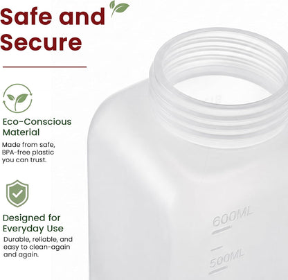 OAMCEG 20oz Condiment Squeeze Bottles, Plastic Sauce Bottles(0.6L)