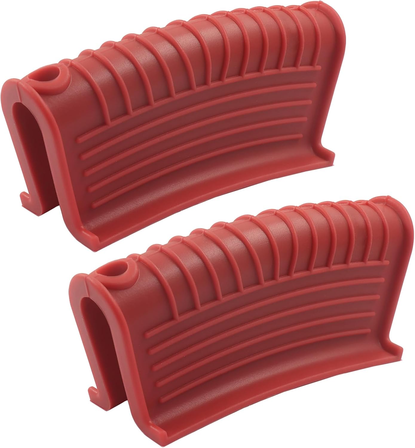 4 PCS Silicone Pot Handle Holders, Hot Skillet Handle Covers for Cast Iron Pans - Heat Resistant Non-Slip Grip Sleeves for Frying Pans, Griddles(Red)