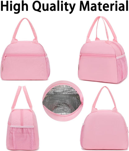 GYEUKHAM Lunch Bag Women, Lunch Box for Adult Men Kids Girls, Small Cute Lunchbox Tote Large Capacity Insulated Lunch Container Cooler for Work School Picnic Travel, Black White Stripes