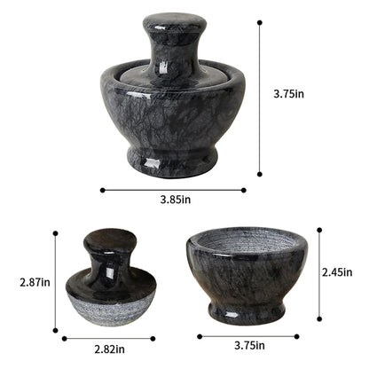 Marble Mortar and Pestle Set for Grinding Herbs Spice Pills Seeds Guacamole Garlic and Ginger Stone Grinder Seasoning Crusher Elegant and Cute Kitchen Tools