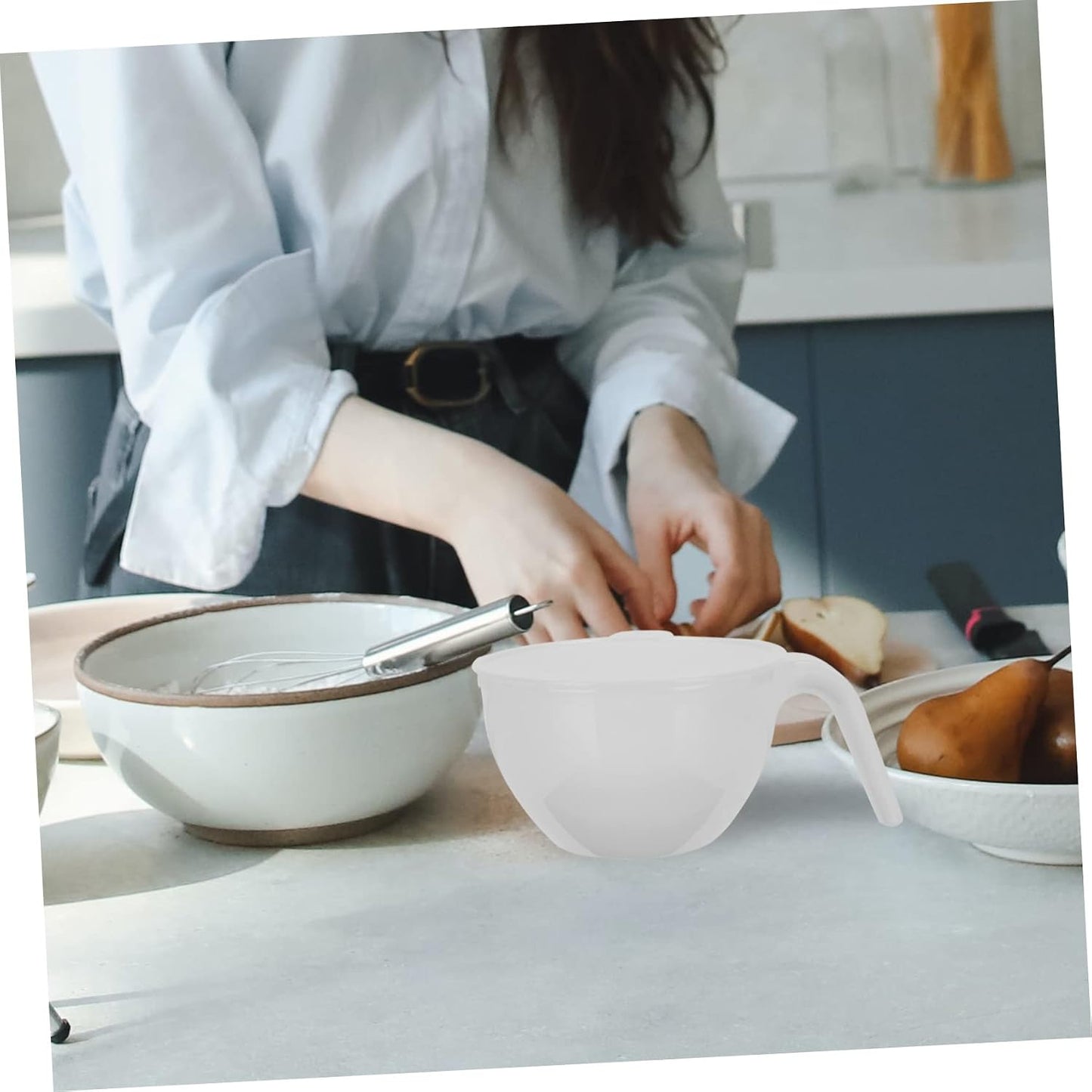 IMIKEYA 5 Sets of Nesting Batter Bowls with Lids - Baking Cream Mixing Bowls with Handles for Easy