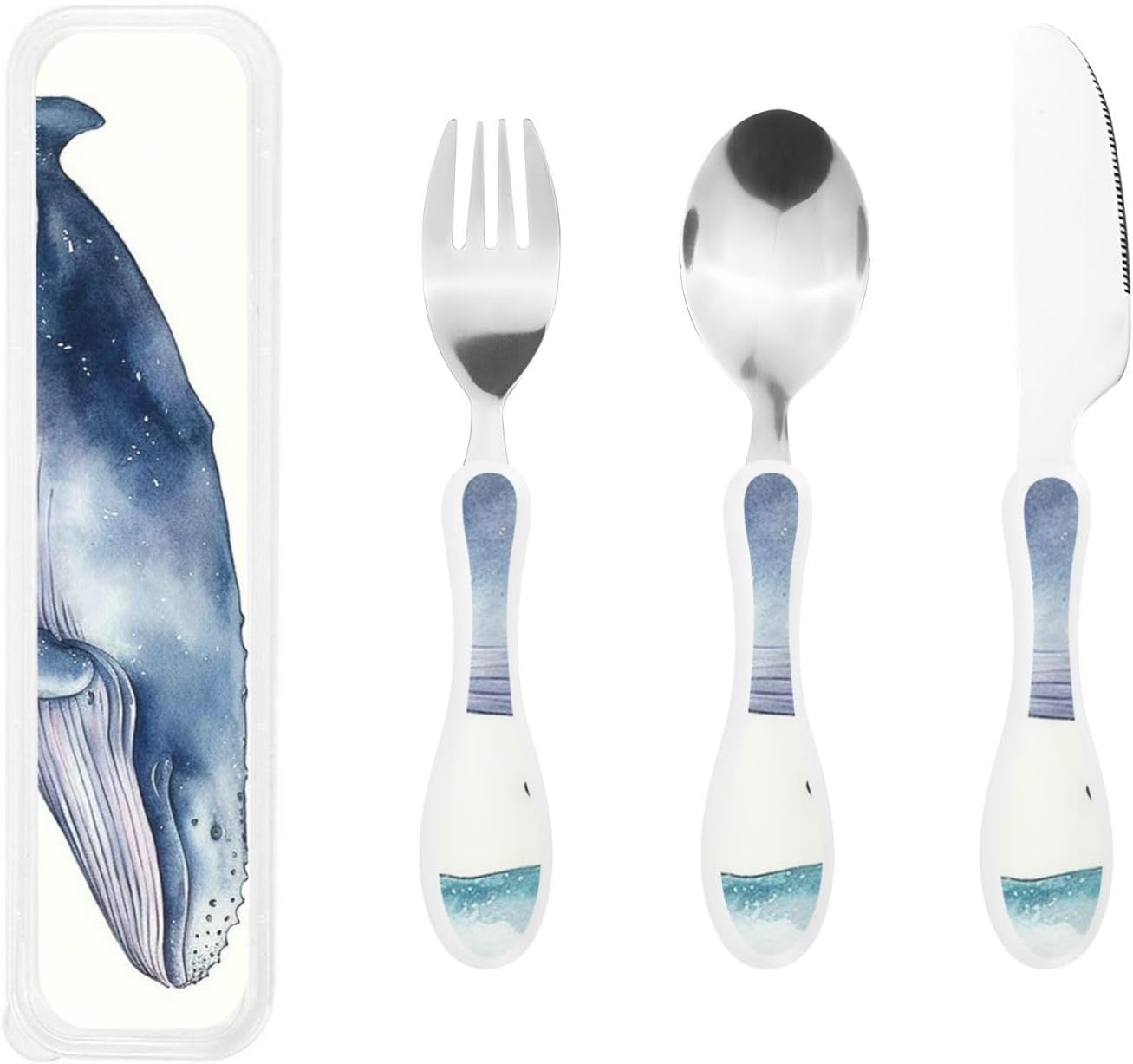3-Piece Kids Silverware Set With Storage Case, Stainless Steel Reusable Children Safe Knife Spoon Fork Set Shih Tzu Dog Children Flatware Set For Kids Lunch Box