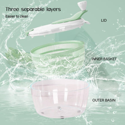 4.2L Green Salad Spinner & Lettuce Spinner for kitchen | BPA-FREE,Quick Drying,Dual Drainage Holes,Spinning Greens, Fruits, and Vegetables.