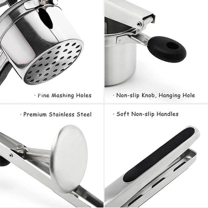 Stainless Steel Potato Ricer With 3 Discs, Heavy Duty Potato Ricer for Mashed Potatoes, Large Capacity Potatoes Masher and Rice-r Kitchen Tool(COLOR:Red)