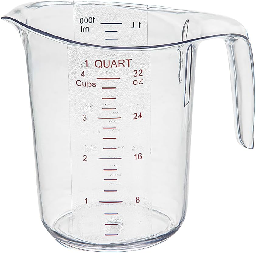 Restaurantware Clear Plastic Pt (Cups) Measuring Cup, 5.3 x 3.8 x 5 In