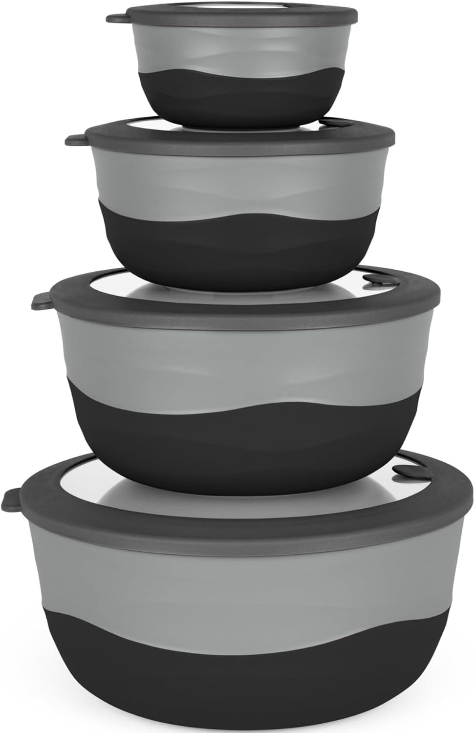 Pera Mixing Bowls with Lids, 8-Piece Airtight Leak-Proof Nesting BPA-Free Bowl Set for Kitchen & Food Storage, Large 4200ml Capacity, Microwave & Dishwasher Safe
