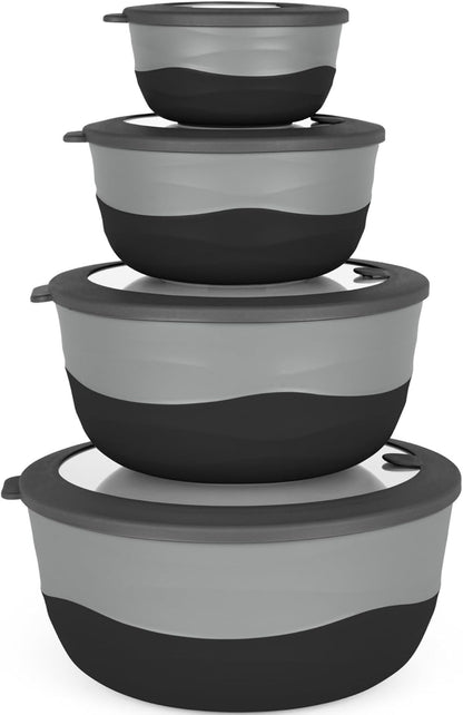 Pera Mixing Bowls with Lids, 8-Piece Airtight Leak-Proof Nesting BPA-Free Bowl Set for Kitchen & Food Storage, Large 4200ml Capacity, Microwave & Dishwasher Safe
