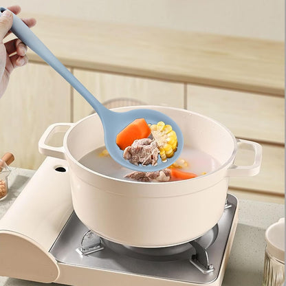 Hordion Silicone Slotted Spoon, Yellow Strainer Spoon Non Stick Skimmer