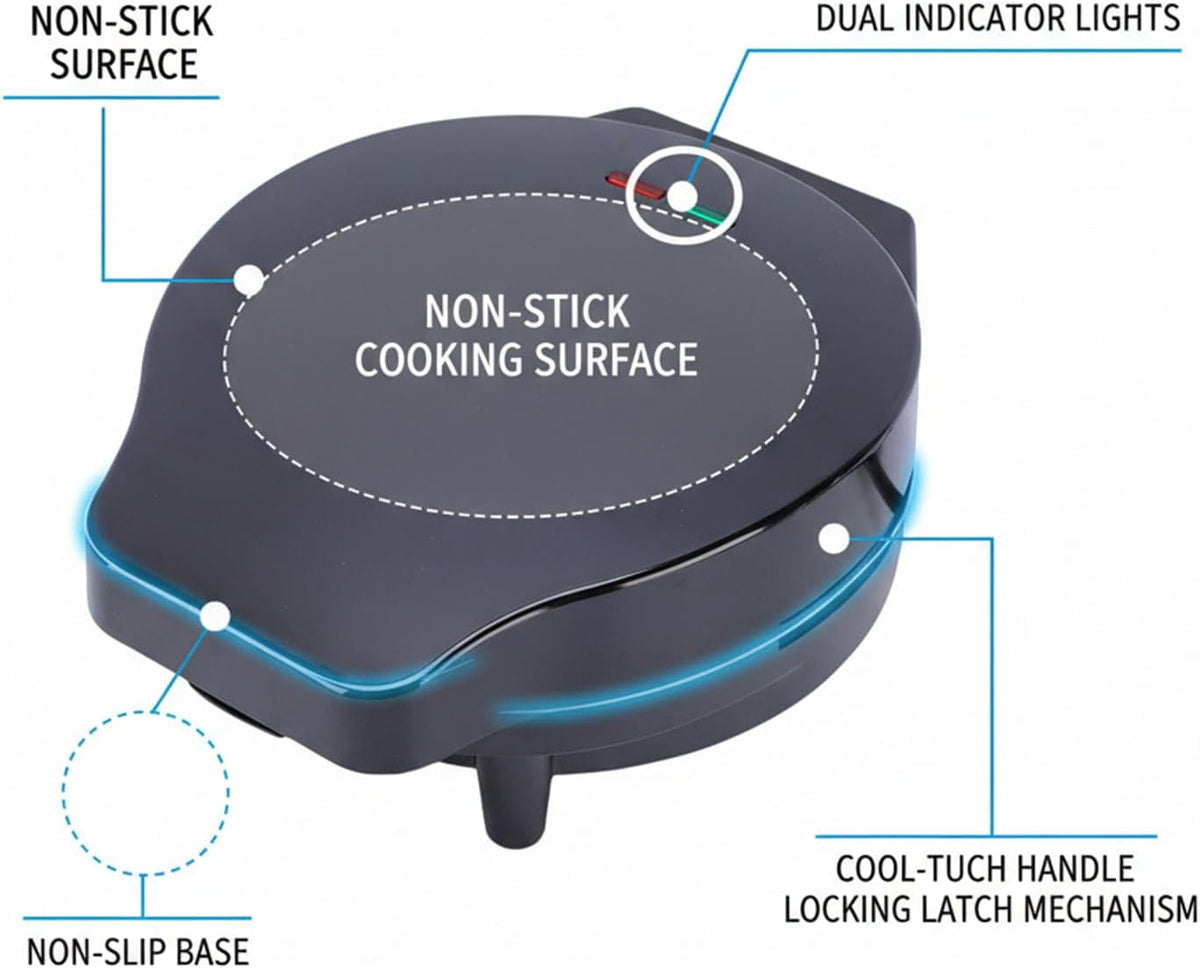 1000W Dual Zone Non Stick Omelet & Frittata Maker, 8-Inch (US Plug