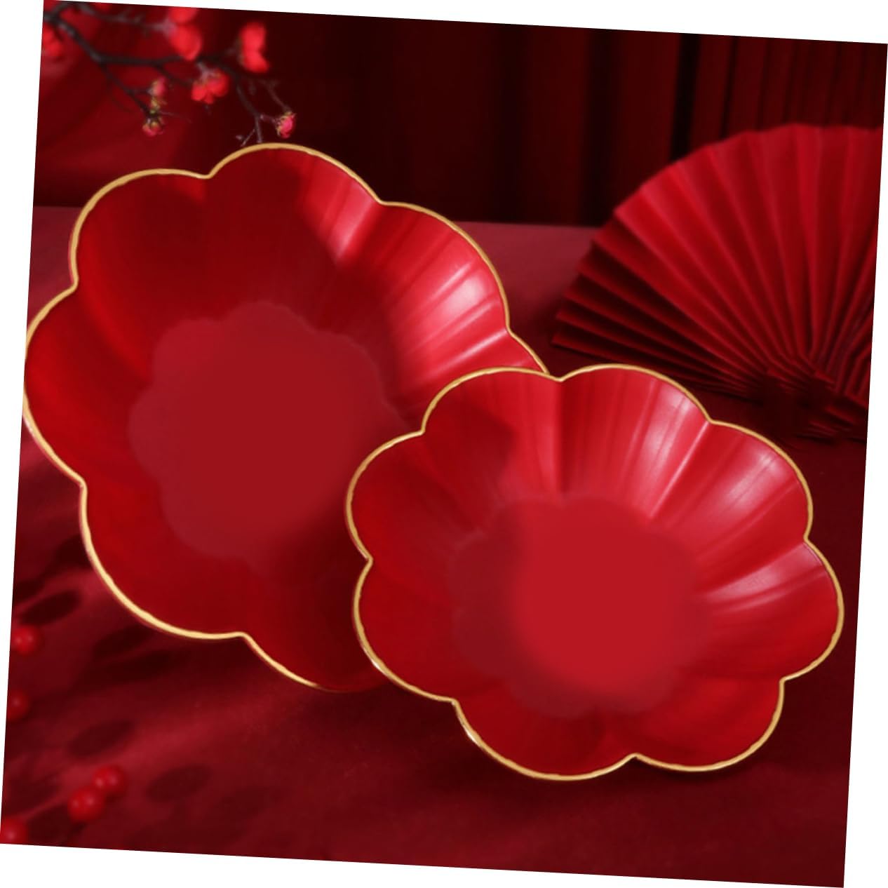 Alipis Wedding Themed Serving Tray Chinese Style Fruit Display Plate for Parties Desserts and Snacks Elegant Floral Design for Celebrations and Events for Weddings Showers and Birthdays
